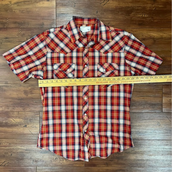Vintage Wrangler Wrancher Pearl Snap Western Button Up Size M - Picture 3 of 5